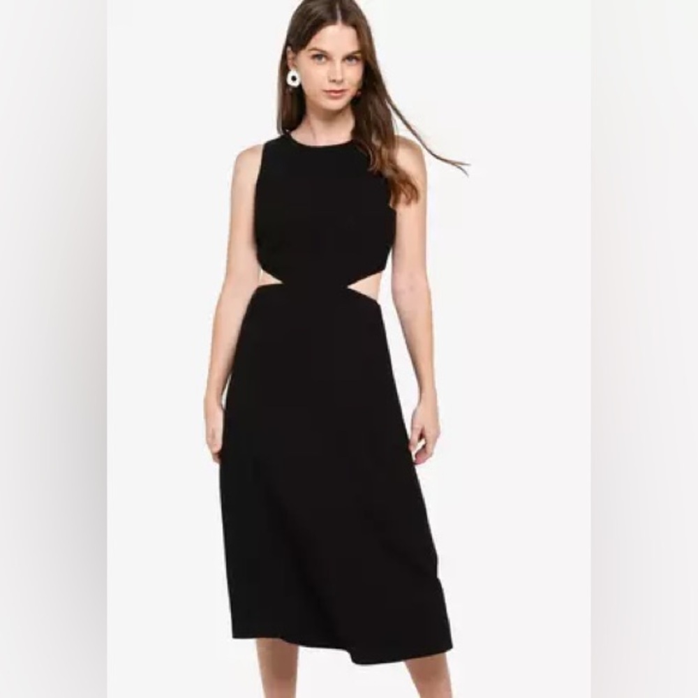 Black Midi Dress- Cut out- XS-NWT